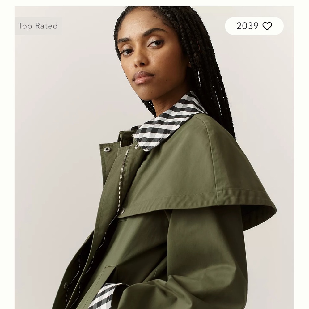 Avec Le Filles Gingham Trim Cape Jacket - Picture 2 of 6